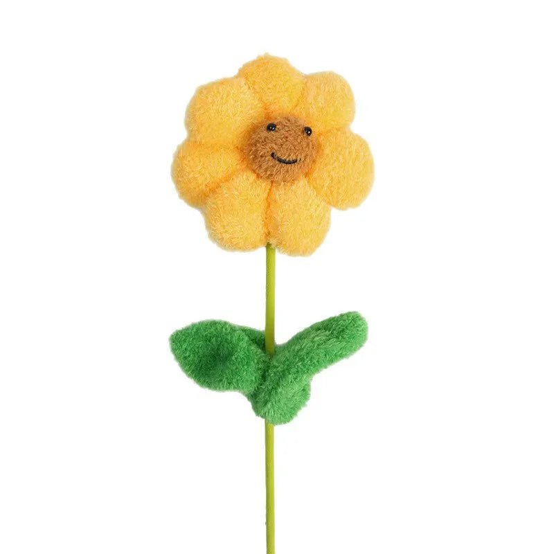 Teacher's Day Single Sunflower Plush Doll Bouquet-Smile Design DIY Floral Craft Supplies for Festival Gift Guangdong China