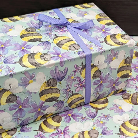 Factory Direct Supply Bumblebee Pattern Eco-Friendly Waterproof Duplex Board Gift Wrapping Paper for Books and Packaging