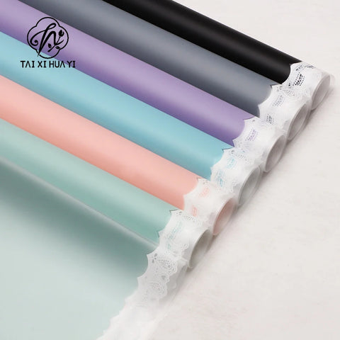 Wholesale Transparent Lace Glassine Gift Wrap Handmade OPP Coated Paper for High End Boutique and Flower Shop