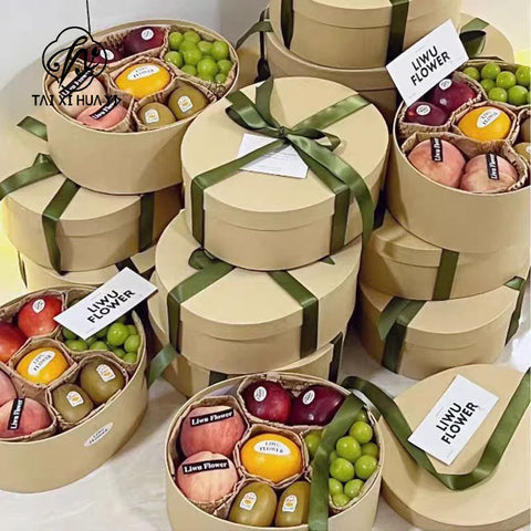 Elegant High-End Kraft Paper Packaging Box for Flower Confectionery and Fruit for Festival Gifts with Embossing Printing