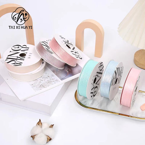 Handmade Luxury Satin Flower Bouquet Ribbon Bow Wave Winding for Valentine's Day Wedding Christmas Biodegradable Modern Design