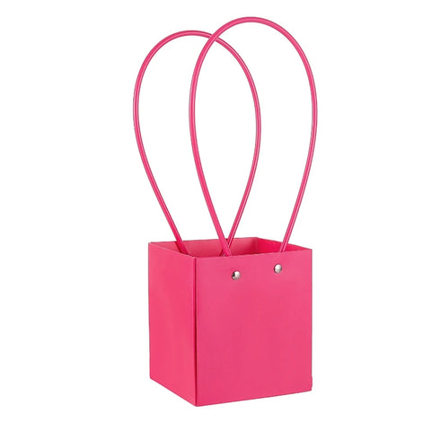 Portable Square Flower Gift Carrier Bags Art Paper Bouquet Wrapping Floral Bag for Arrangements Kraft Paper for Easy Storage