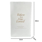 Valentine's Day Square Oversized Tote Ins-Inspired Flower Bouquet Wrapping Bag Lamination White Luxury Eco-Friendly Gift