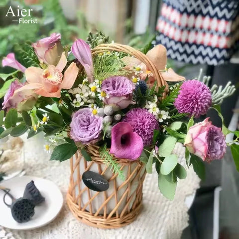 Aierflorist Handmade Eco-Friendly Multifunction Straw Seagrass Rustic Wedding Favor Party Decoration Rope Woven Basket Storage