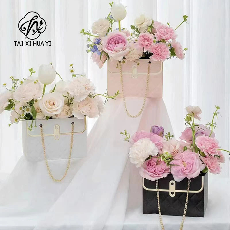 Wholesale Portable Rigid Gift Boxes Waterproof Flower Packaging Bags for Flower Shop Arrangements and Bouquets