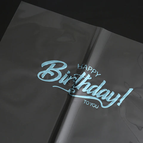 Transparent Happy Birthday Cellophane Virgin Pulp Waterproof Wrapping Paper for Flower Packing Florist Supplies