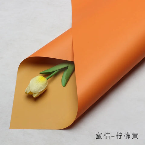 Handmade Ou Ya Two-Color Floral Wrapping Paper Waterproof Flower Packaging with Coating for Bouquets