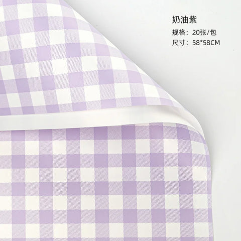 Waterproof Summer Plaid Wrapping Paper Korean Version Floral Arrangement Flower Packaging Materials Popular for Flower Shops