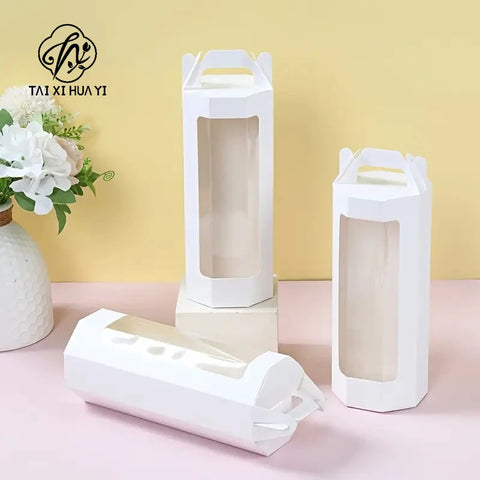Portable Folding Flower Gift Box Window Display Simple Octagonal Transparent Packaging Eco-Friendly Recycled Materials Gift