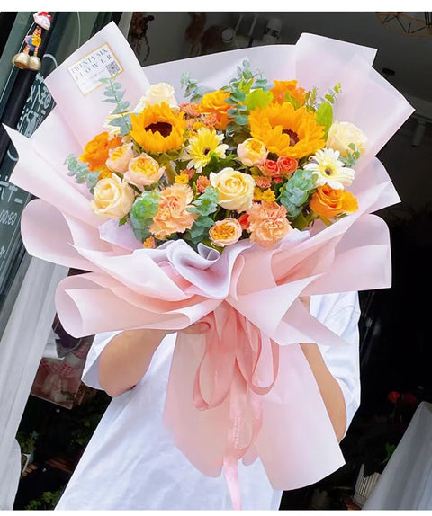Korean Thick Waterproof Matte Floral Bouquet Wrapping Paper Double Side PVC Coating for Flower and Gift Packaging