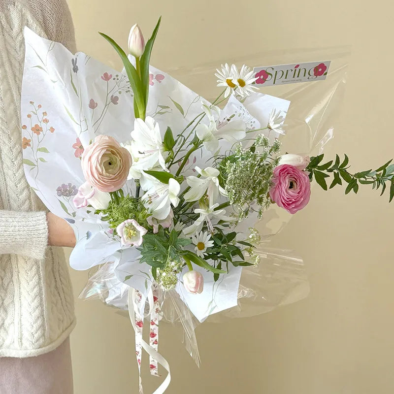 Wholesale Coated Flower Wrapping Paper Colorful Floral Pattern Waterproof Bouquet Packing Paper for Florists รูปสินค้าหลัก