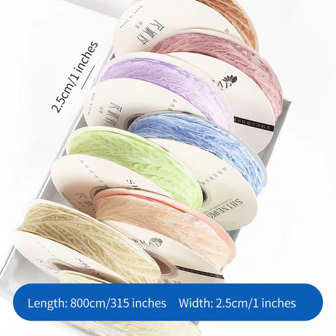 Colorful Textile Belt Edge Wrinkled Wave Herringbone Pattern DIY Bow Hair Accessory Flowers for Christmas Wedding