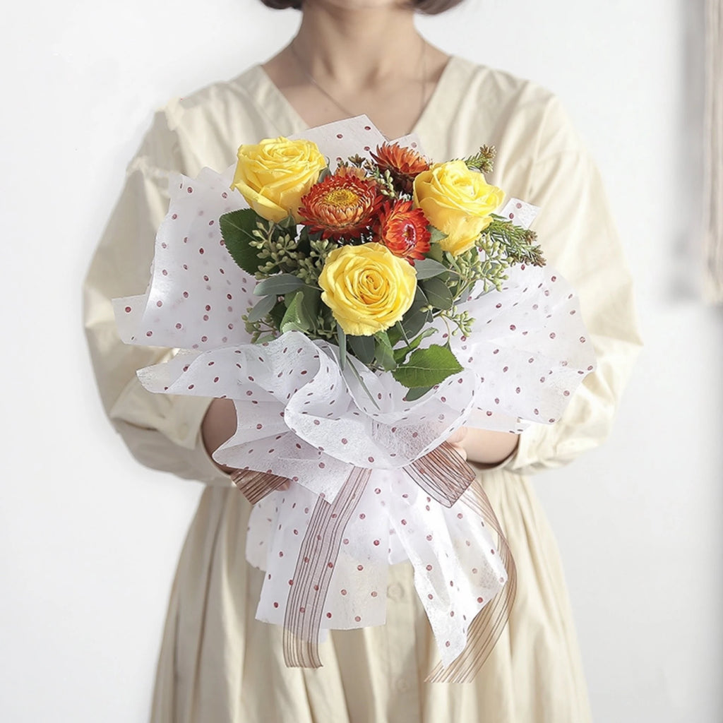 Wholesale Soft Touch Cotton Candy Wrapping Paper Waterproof Floral Bouquet Wrap for Flower Shop