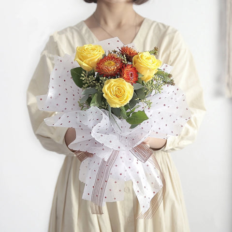 Wholesale Soft Touch Cotton Candy Wrapping Paper Waterproof Floral Bouquet Wrap for Flower Shop