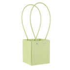 Portable Square Flower Gift Carrier Bags Art Paper Bouquet Wrapping Floral Bag for Arrangements Kraft Paper for Easy Storage