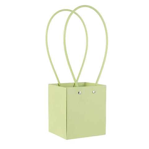Portable Square Flower Gift Carrier Bags Art Paper Bouquet Wrapping Floral Bag for Arrangements Kraft Paper for Easy Storage