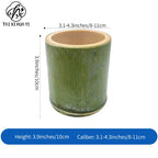 Handcrafted Bamboo Vessel Cup for Succulent Planting Candle Display Flower Insertion & Desk Organizer Gift Decor