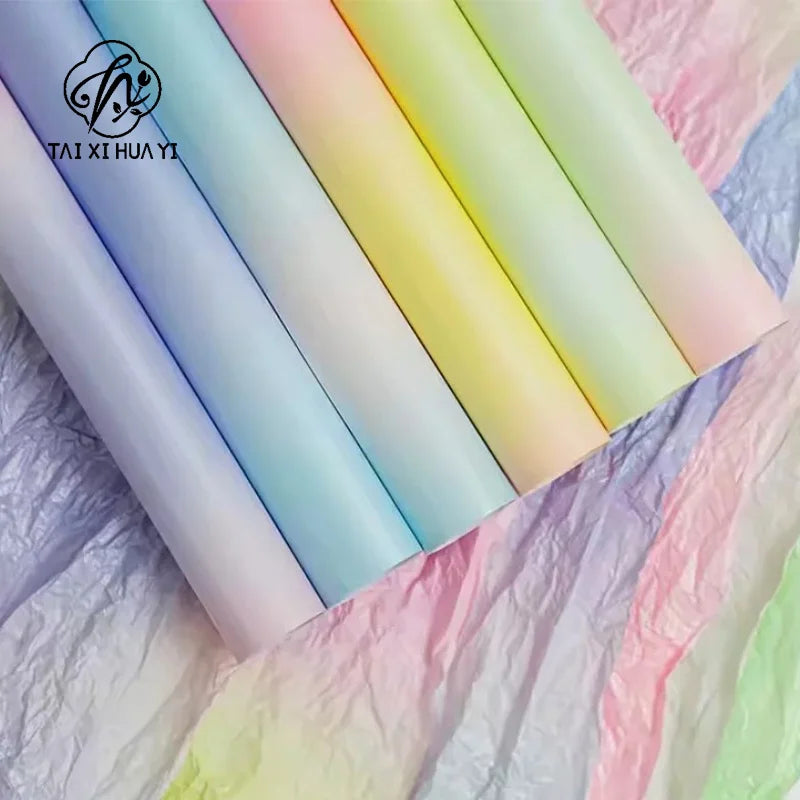 Gradient Scattered Bubble Snowflake Pattern DIY Handmade Paper Flower Bouquet Packaging for Unique Stylish Look