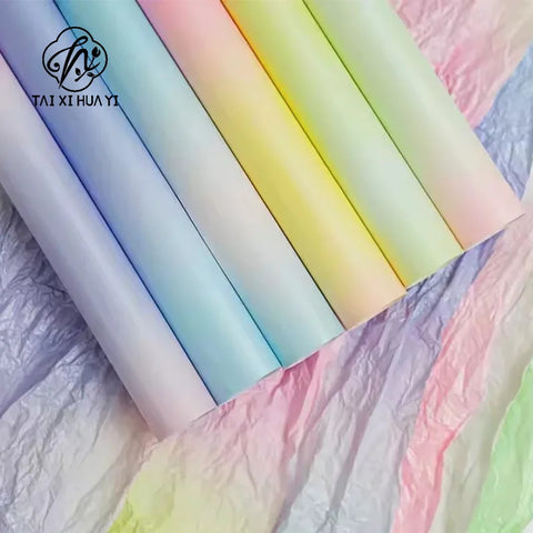 Gradient Scattered Bubble Snowflake Pattern DIY Handmade Paper Flower Bouquet Packaging for Unique Stylish Look