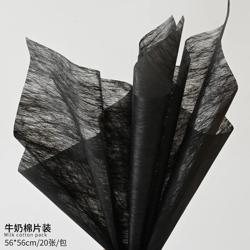 Korean Style Single-Sided Coated Cotton Paper Milk Cotton Flower Packaging with Extracted Design