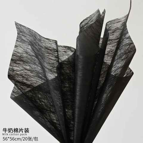 Korean Style Single-Sided Coated Cotton Paper Milk Cotton Flower Packaging with Extracted Design