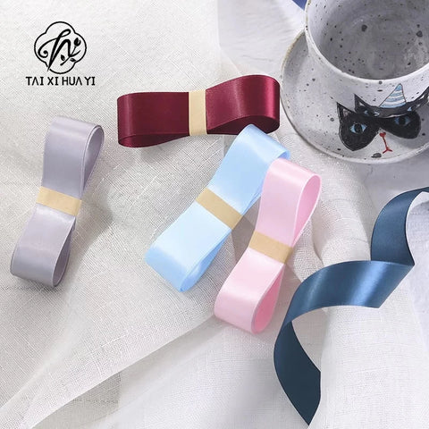 2.5cm Dacron Satin Ribbon-Luxury Biodegradable Ribbon for Valentine's Day Wedding & Christmas Gift Packaging