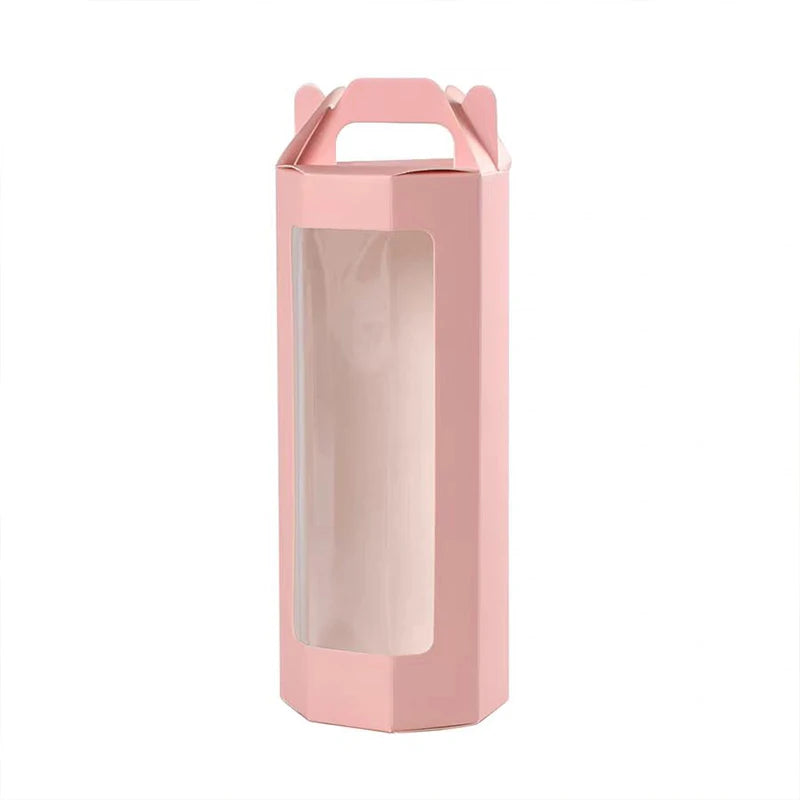 Portable Folding Flower Gift Box Window Display Simple Octagonal Transparent Packaging Eco-Friendly Recycled Materials Gift