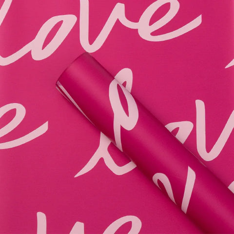 Valentine's Day Big Love Flower Wrapping Paper Bouquet Waterproof DIY Material Rose Packaging for Flower Shop Wholesale