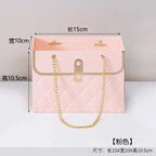 Flower Bag Metal Chain Bouquet Storage Bucket Paper Handbag Gift Box for Wedding Birthday Party Packaging Basket Gift Box