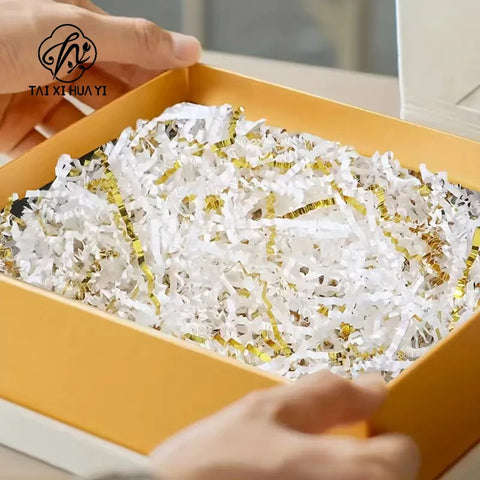 Elegant Luxury Crepe Paper Crinkle Cut Shredded Material for Gift Baskets and Box Packaging Premium Decorative Filler
