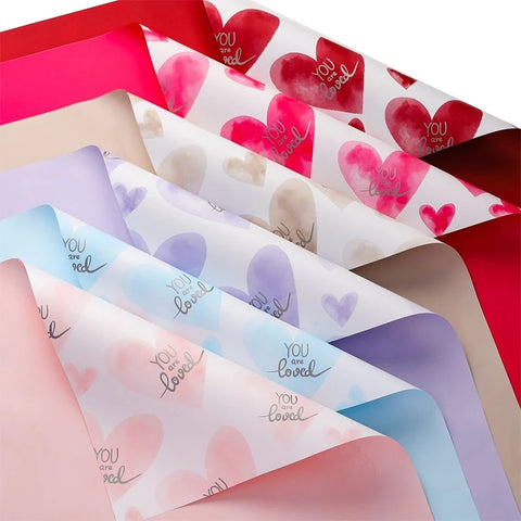 Waterproof Ouya Paper Valentine's Day Bouquet Packaging Single Side Coated Love at First Sight