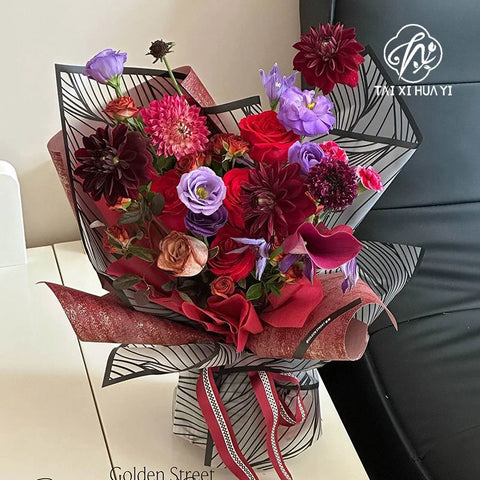 Premium Sand Mist Floral Wrap, Single-Sided Waterproof Paper for Qixi Festival Gift and Flower Shop Offset Printing