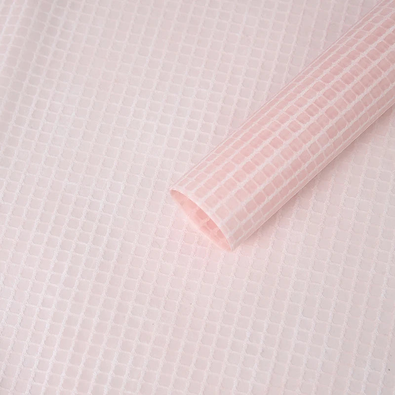 Valentine's Day 57*57cm Non-Woven Waterproof Paper New Grid Flower Bouquet Solid Color Wrapping Paper with Virgin Pulp Style