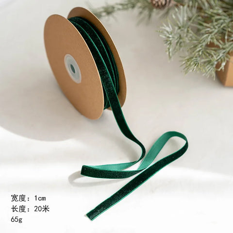 Single Sided 1cm & 2.5cm Velvet Non Elastic Plush Belt Luxury Christmas & Valentine's Day DIY Bow Accessory for Weddings