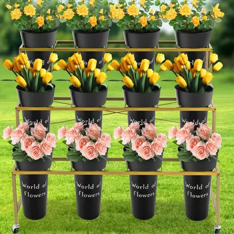 High Quality Durable PP Decorative Plastic Flower Pot & Container Drainage Hole White/Black Colors 8L Capacity Home Garden Use