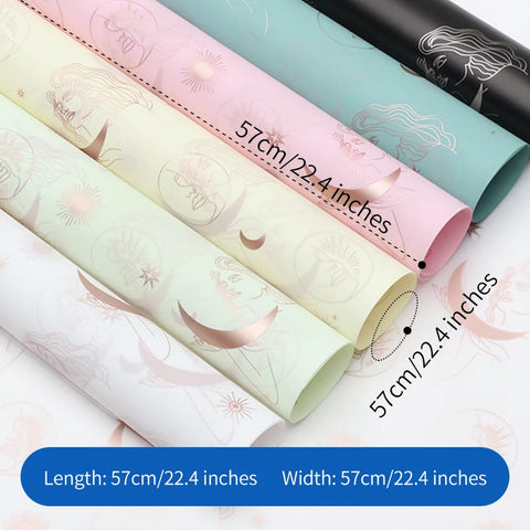 Wholesale Moon Pattern Art Paper Flower Wrapping Waterproof Birthday Gift Packaging Tissue for Florists Gift Wrapping Paper