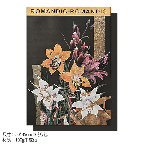 Fauvism Flower Wrapping Paper Floral Texture Water-proof Eco-Friendly Kraft Paper for Hot Stamping Arrangements Single Side