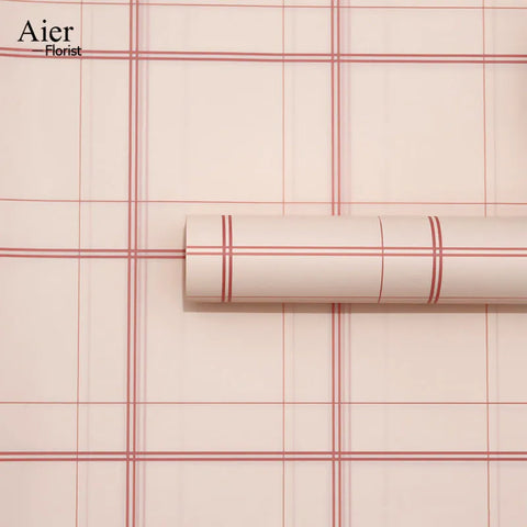 Large Grid Mesh PP Red Check Thickened Waterproof Disposable Floral Bouquet Recyclable Art Paper Wrapping Packaging