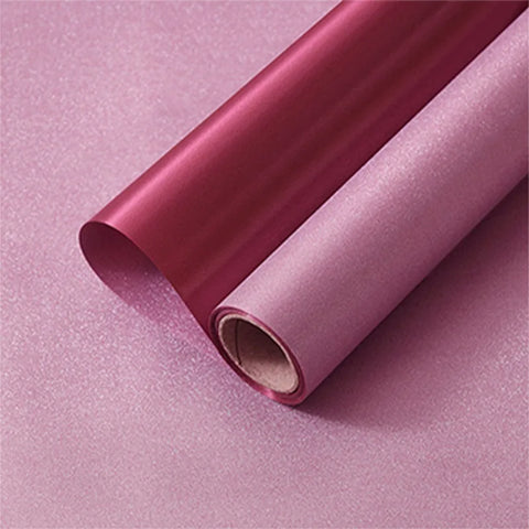 Single-Sided Coated Floral Paper Wrapped Waterproof Pearl Satin Silk Texture and Thickened Silver Glitter Film