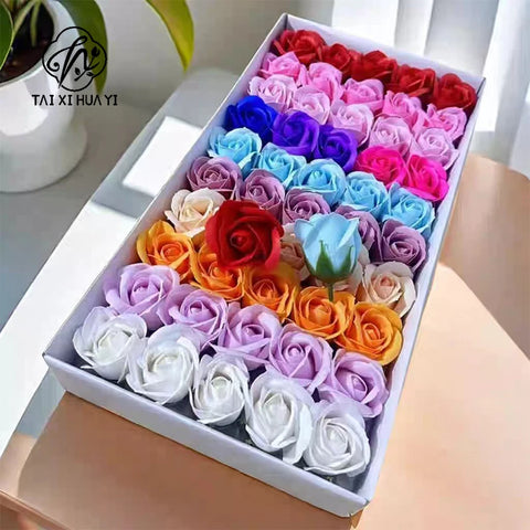 Three-Layer DIY Christmas Valentine's Day Soap Flower Bouquet Rose Simulation Artificial Flowers for Decorative Gift Packaging