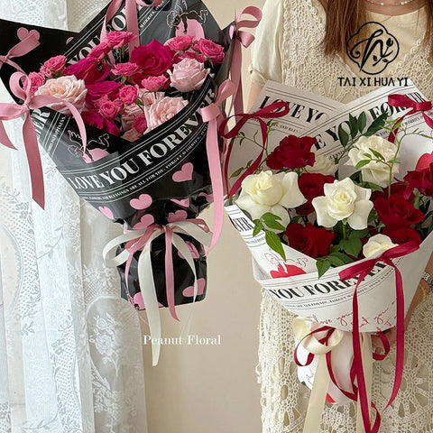 Valentine's Day Angel Love Bouquet Virgin Waterproof Wrapping Paper for Rose Flowers Packaging Supplies