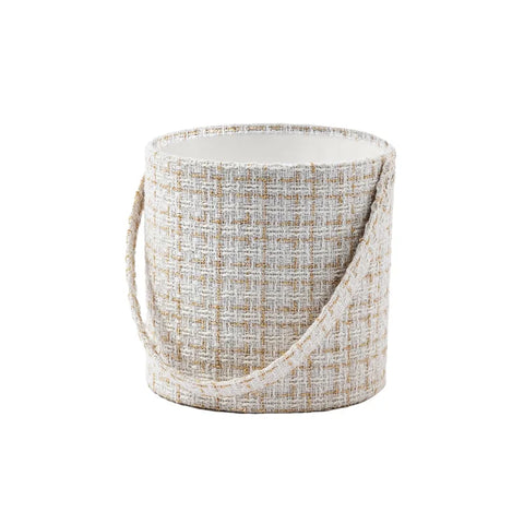 Luxury Handmade Rigid Fabric Flower Hug Bucket Portable Gift Box for Rose Bouquet Packaging Wedding & Valentine's Day Wholesale