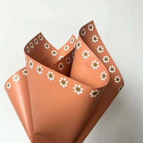 Premium Art Paper Double Sided Floral Wrapping Paper Waterproof Delicate Petal Pattern for Bouquets and Flower Shops