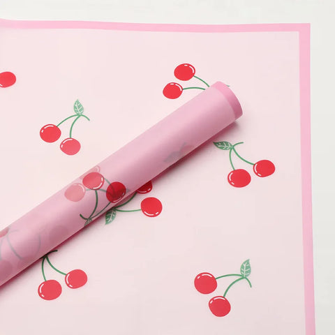 Cherry Flower DIY Handmade Bouquet Packaging Paper Korean Su Plastic Single Side Coated Semi Transparent