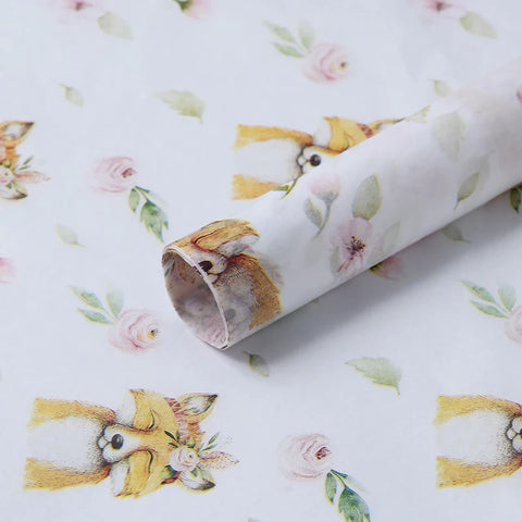 50*70cm Soft Pear Paper Waterproof Uncoated Virgin Pulp Elegant Flower Bouquet Wrapping Gift Wrapping Paper