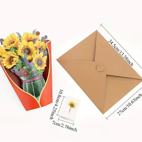 Customized 3D Colorful Birthday & Mother's Day Flower Rose Art Paper Eco-friendly Greeting Card