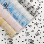 Butterfly Printed Flower Wrapping Paper PE Coated Art Paper Waterproof 57*57cm Custom Birthday Wedding Gift Wrapping