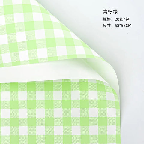 Waterproof Summer Plaid Wrapping Paper Korean Version Floral Arrangement Flower Packaging Materials Popular for Flower Shops