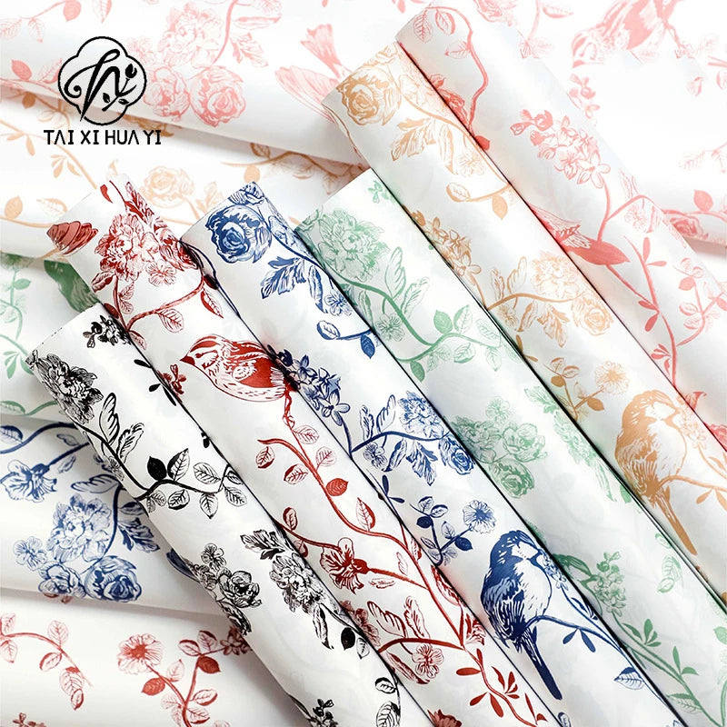 Qixi Wave Gauze Fresh Bouquet Packaging Materials Korean Wave Design Pleats Single Side Coated Eco-Friendly Water-proof รูปสินค้าหลัก