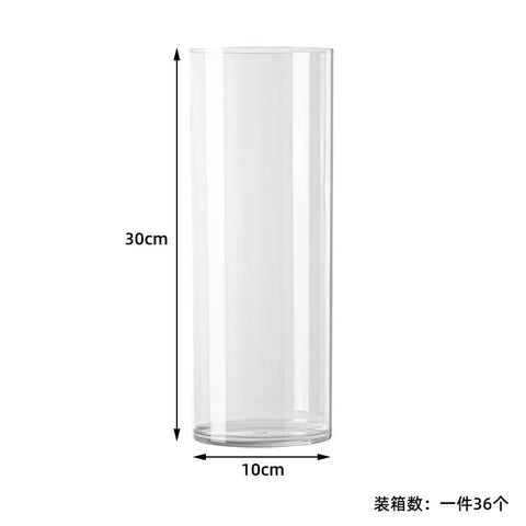 High-Grade Transparent Acrylic Cylindrical Vase Art Deco Design Tabletop for Wedding Flower Arrangements Anti-Fall Plastic
